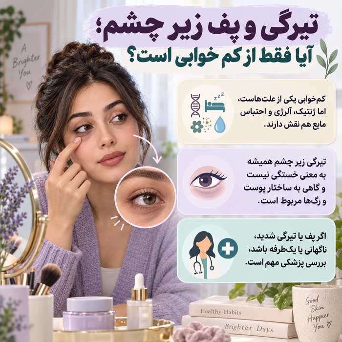 تیرگی و پف زیر چشم؛ آیا فقط از کم خوابی است؟