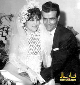 عکسی از ازدواج پرویز یاحقی و خواننده زن لوس آنجلسی حمیرا و پرویز یاحقی