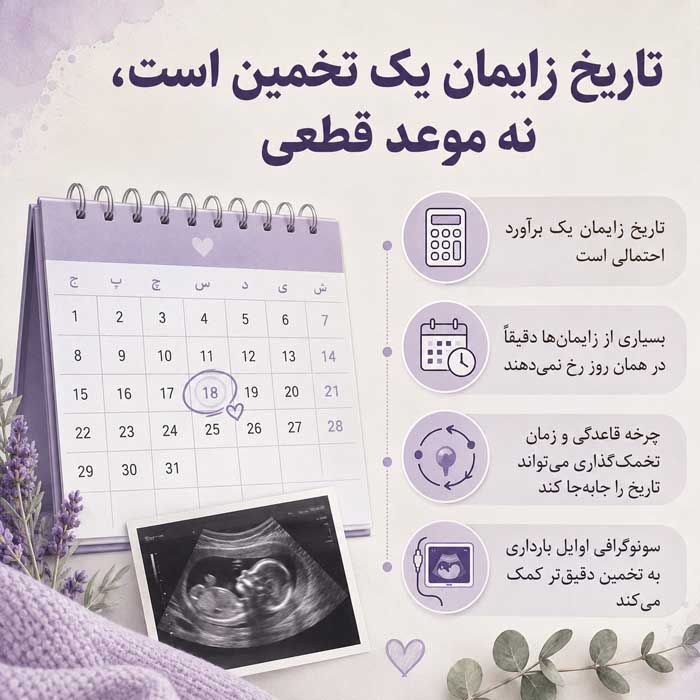 چرا زمان بارداری ۹ ماه است؟ دلیل ۴۰ هفته بودن بارداری و نحوه محاسبه سن جنین تاریخ زایمان یک تخمین است، نه موعد قطعی