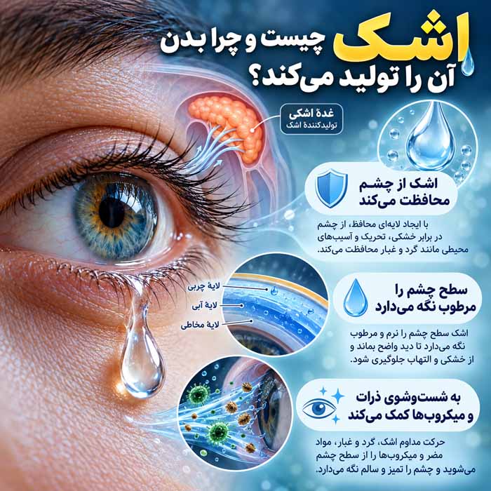 آیا اشک ریختن فایدهای هم دارد؟؛ تأثیر گریه بر چشم و احساسات؛ فواید و محدودیتهای آن اشک چیست و چرا بدن آن را تولید میکند؟