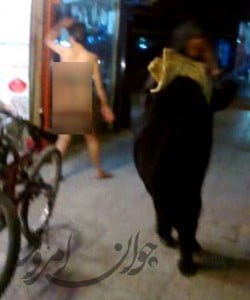 قدم زدن زن برهنه در خیابان های اصفهان +تصاویر زن لخت