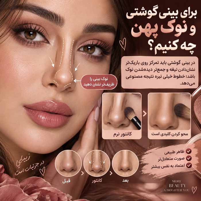 برای بینی گوشتی و نوک پهن چه کنیم؟