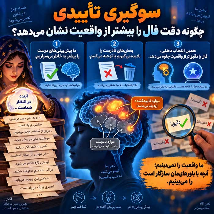 سوگیری تأییدی چگونه دقت فال را بیشتر از واقعیت نشان می‌دهد؟