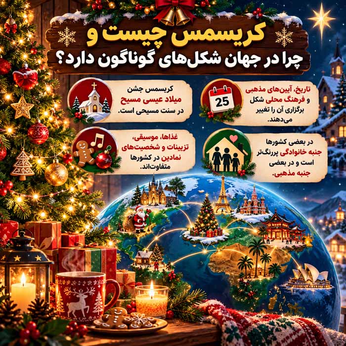آداب و رسوم جشن کریسمس در نقاط مختلف جهان؛ سنتهای جالب کشورها کریسمس چیست و چرا در جهان شکلهای گوناگون دارد؟