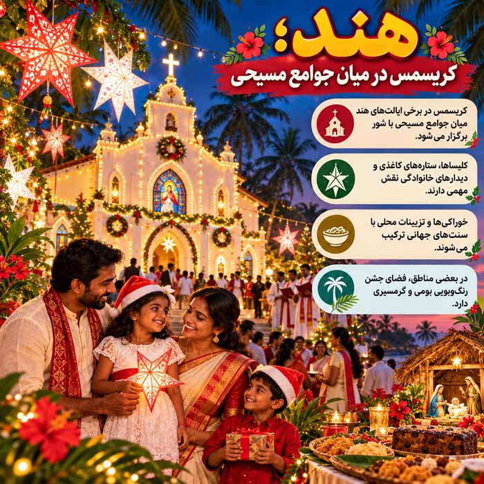 آداب و رسوم جشن کریسمس در نقاط مختلف جهان؛ سنتهای جالب کشورها هند؛ کریسمس در میان جوامع مسیحی