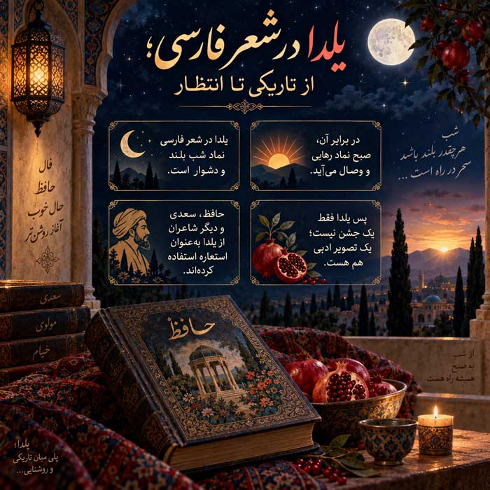 یلدا در شعر فارسی؛ از تاریکی تا انتظار