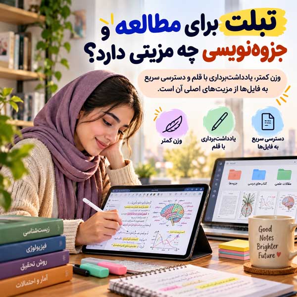 لپتاپ بهتر است یا تبلت؟ مقایسه کامل برای درس، کار، طراحی و استفاده روزمره تبلت برای مطالعه و جزوهنویسی چه مزیتی دارد؟