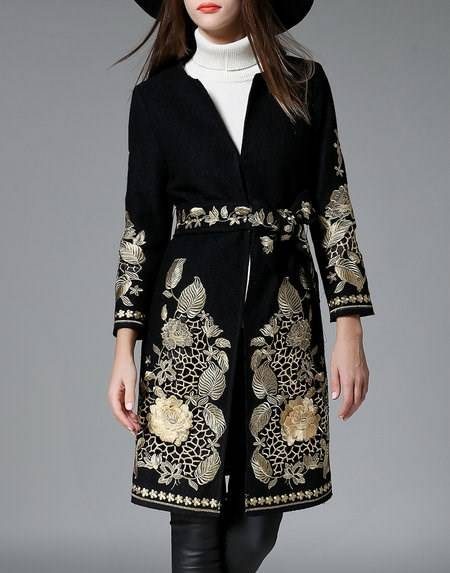 مدل پالتو و مدل مانتو با طرح گلدوزی شده مجلسی 2019