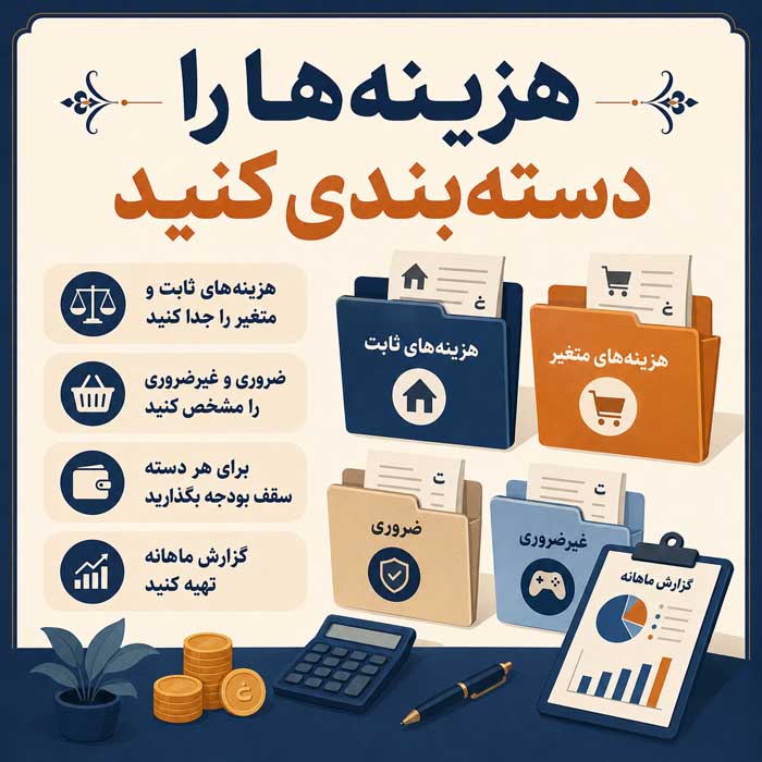 هزینه‌ها را دسته‌بندی کنید