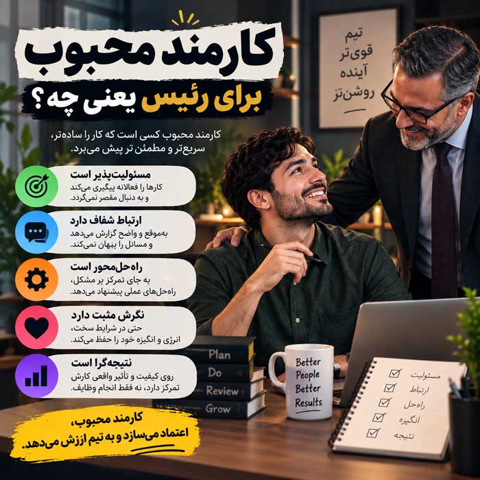 چگونه تبدیل به یک کارمند محبوب برای رئیس شویم؟؛ ۱۸ رفتار حرفهای برای ساخت اعتبار؛ بدون چاپلوسی و اضافهکاری نمایشی کارمند محبوب برای رئیس یعنی چه؟