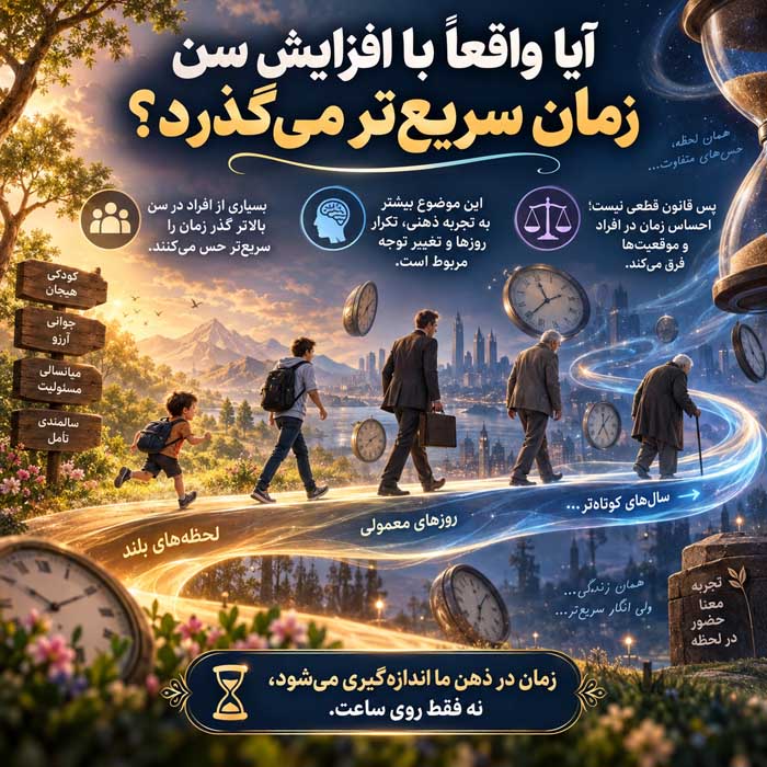 چرا هرچه سن بالاتر میرود زمان زودتر میگذرد؟؛ نقش حافظه و توجه؛ علم ادراک زمان چه میگوید؟ آیا واقعاً با افزایش سن زمان سریعتر میگذرد؟
