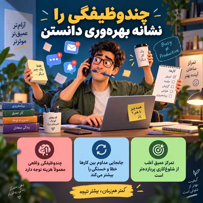 اشتباه هشتم: چندوظیفگی را نشانه بهره‌وری دانستن