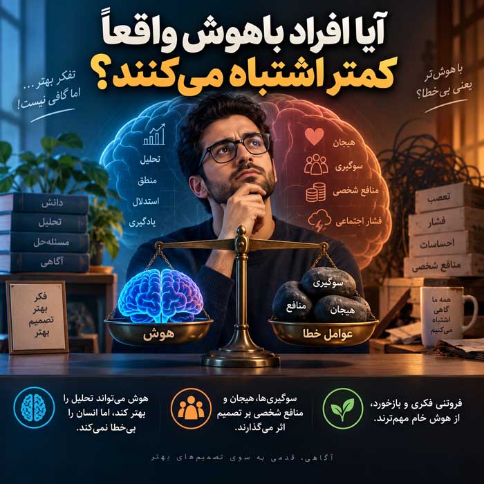 آیا افراد باهوش واقعاً کمتر اشتباه می‌کنند؟