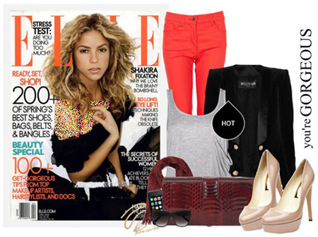 تصاویر ست لباس با شلوار جین به سبک شکیرا خواننده زن