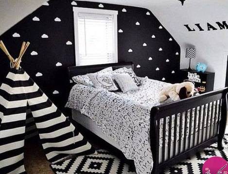 زیباتر کردن اتاق کودک با رنگ های مشکی
