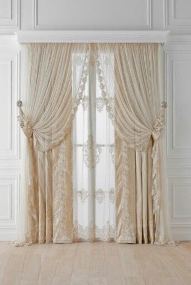 شیک ترین مدل پرده سلطنتی حریر و گیپور 2019 و 98