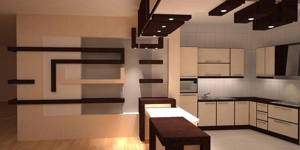 مدل کناف اپن آشپزخانه