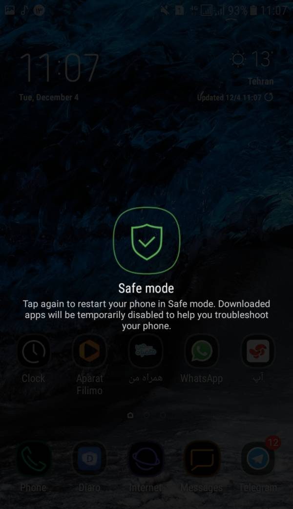 روش ورود به Safe Mode یا حالت ایمن در گوشی های اندروید