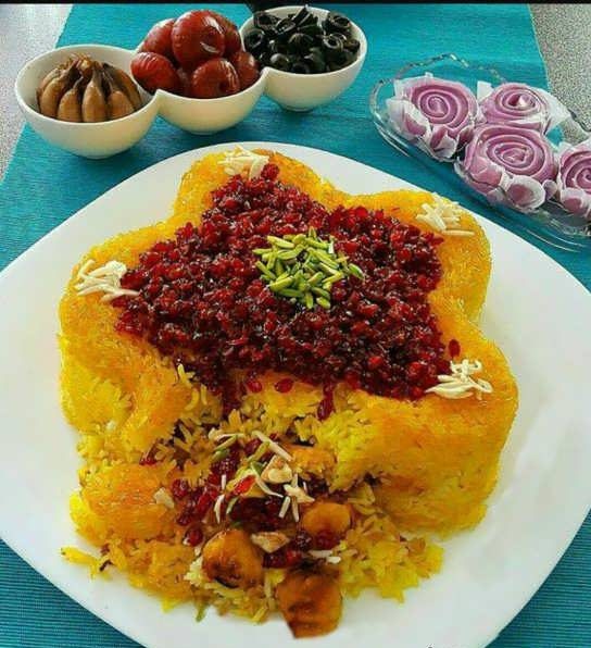 تزیین برنج قالبی 