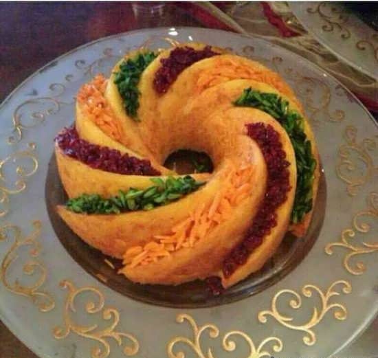 تزیین برنج قالبی 