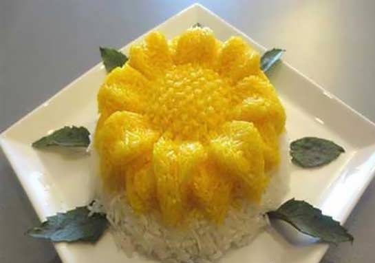 تزیین برنج قالبی 