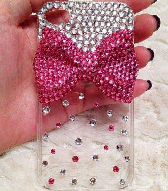 مدل های تزیین قاب گوشی | تزیین قاب گوشی دخترانه با نگین و مروارید زیبا