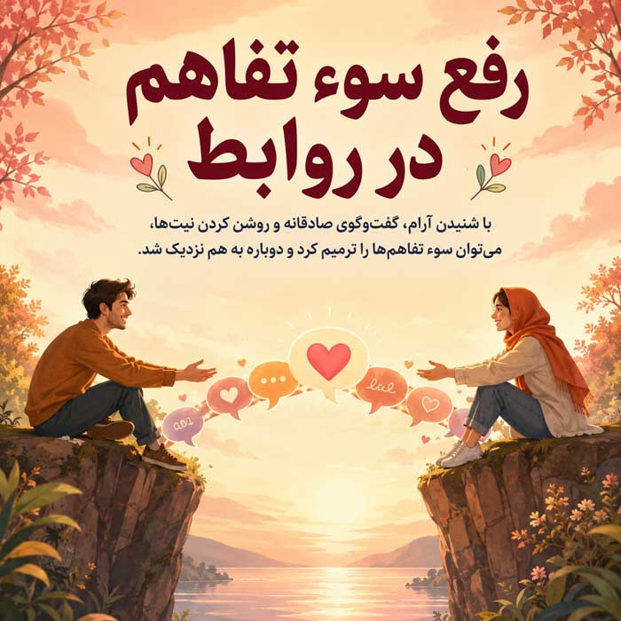 رفع سوء تفاهم در روابط؛ گفتوگوی آرام و شفافسازی برداشتها؛ جلوگیری از تشدید دلخوری سوء تفاهم چیست؟