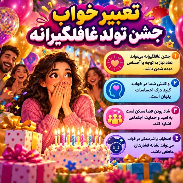 تعبیر خواب تولد؛ معنی جشن تولد، کیک، شمع و هدیه گرفتن در خواب تعبیر خواب جشن تولد غافلگیرانه