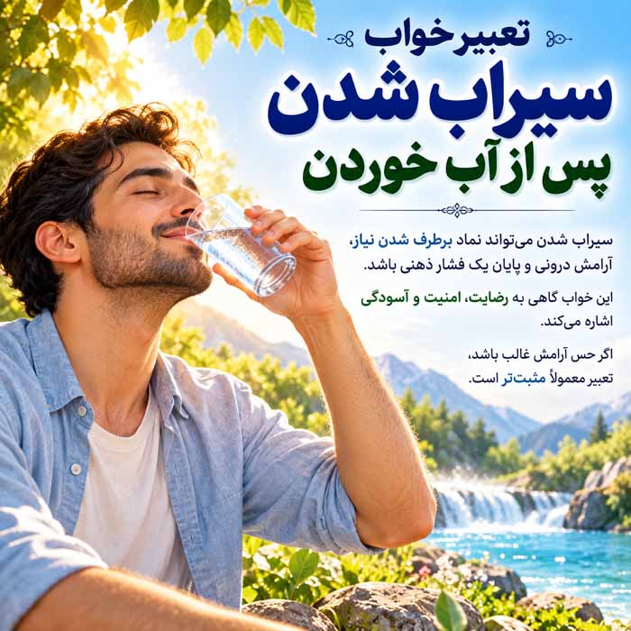تعبیر خواب سیراب شدن پس از آب خوردن