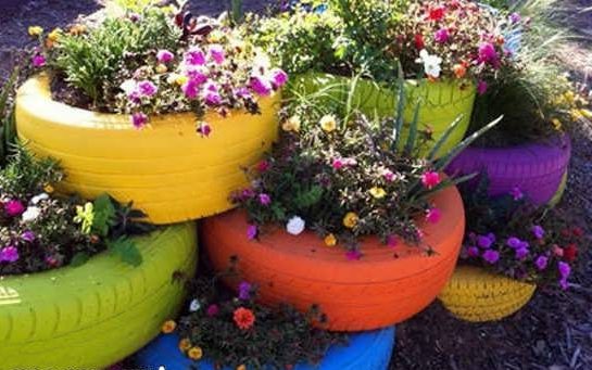 ساخت گلدان با لاستیک