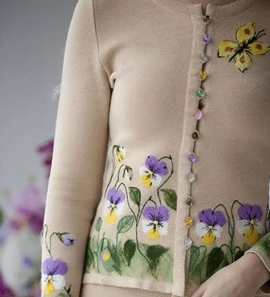 کچه دوزی روی لباس