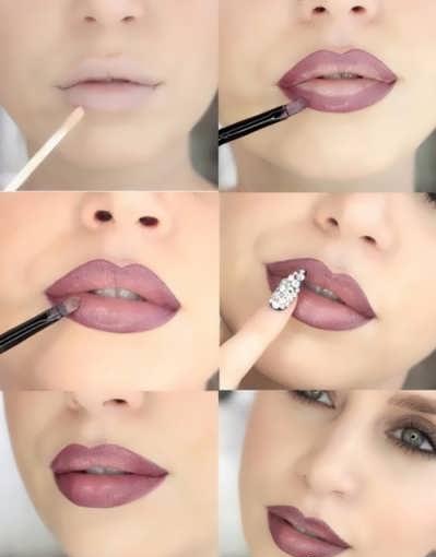 اصول و قواعد آرایش لب باریک 