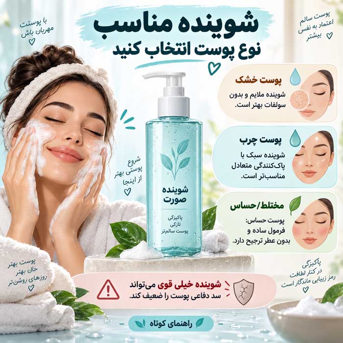 شوینده مناسب نوع پوست انتخاب کنید