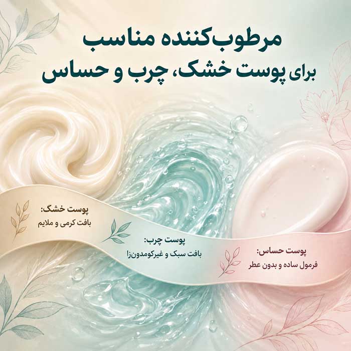 مرطوب‌کننده مناسب برای پوست خشک، چرب و حساس