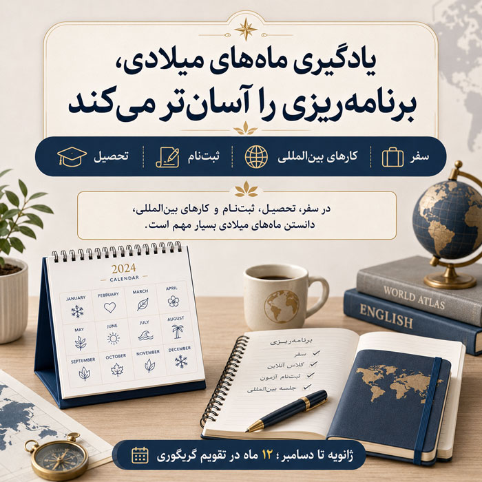ماه های میلادی به ترتیب + معادل شمسی ماه های میلادی ترتیب ماه های میلادی