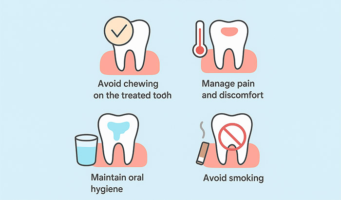 مراقبت های بعد از ریشه درمان