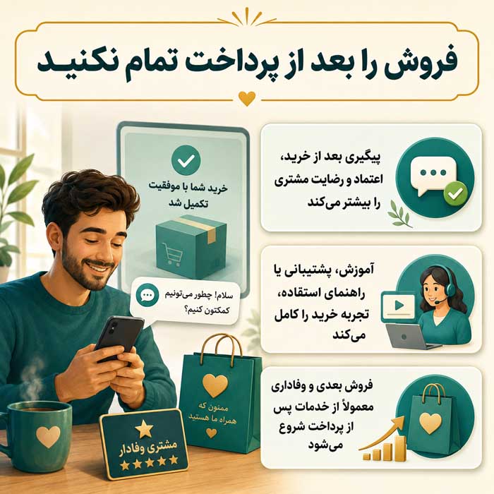 ۴. فروش را بعد از پرداخت تمام نکنید