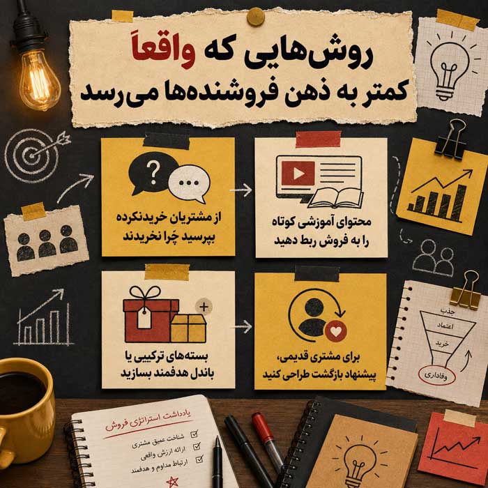 روش‌هایی که واقعاً کمتر به ذهن فروشنده‌ها می‌رسد