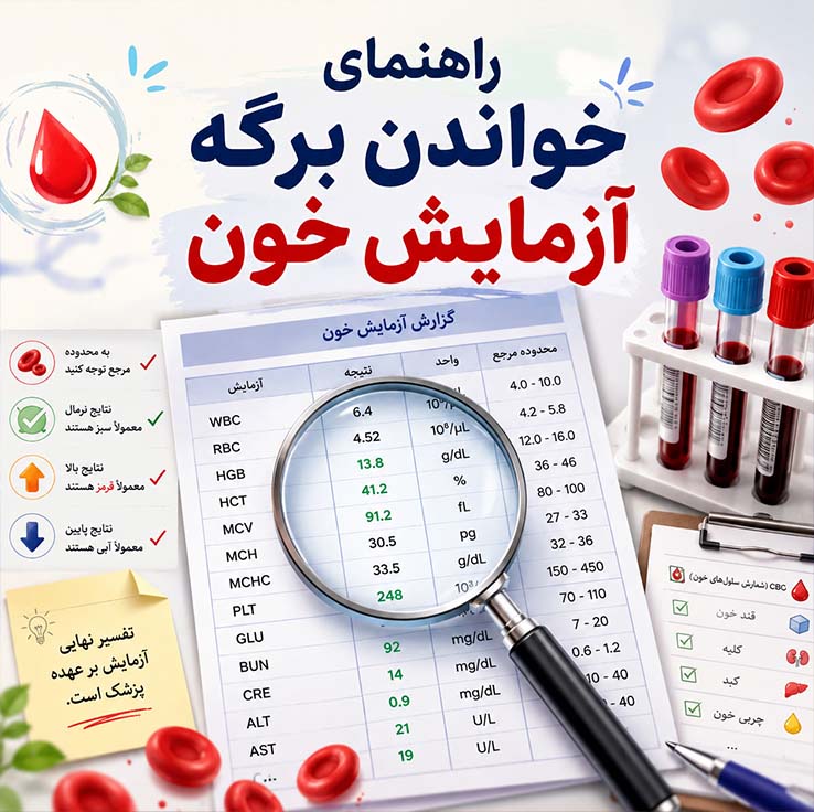 راهنمای خواندن برگه آزمایش خون از صفر تا صد؛ آموزش کامل تفسیر مهمترین فاکتورهای آزمایش خون RBC یا گلبول قرمز