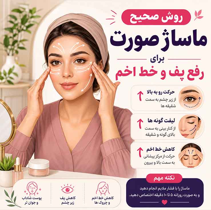 روش صحیح ماساژ صورت برای رفع پف و خط اخم؛ راهنمای کامل جوانسازی طبیعی پوست آمادهسازی پوست قبل از ماساژ
