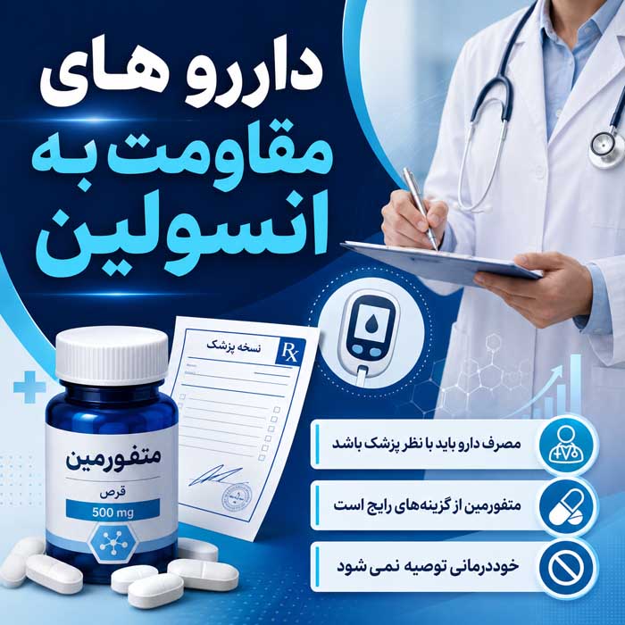 مقاومت به انسولین چیست؟؛ عوامل خطر و نشانههای احتمالی؛ آزمایشهای تشخیصی و راههای کنترل داروهای مقاومت به انسولین