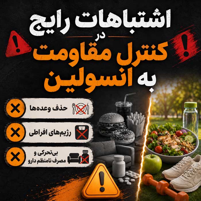 مقاومت به انسولین چیست؟؛ عوامل خطر و نشانههای احتمالی؛ آزمایشهای تشخیصی و راههای کنترل اشتباهات رایج در کنترل مقاومت به انسولین