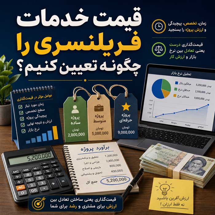 درآمد دلاری از فریلنسری؛ انتخاب مهارت و ساخت نمونهکار؛ مسیر جذب اولین مشتری خارجی قیمت خدمات فریلنسری را چگونه تعیین کنیم؟