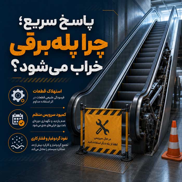 پاسخ سریع؛ چرا پله‌برقی خراب می‌شود؟