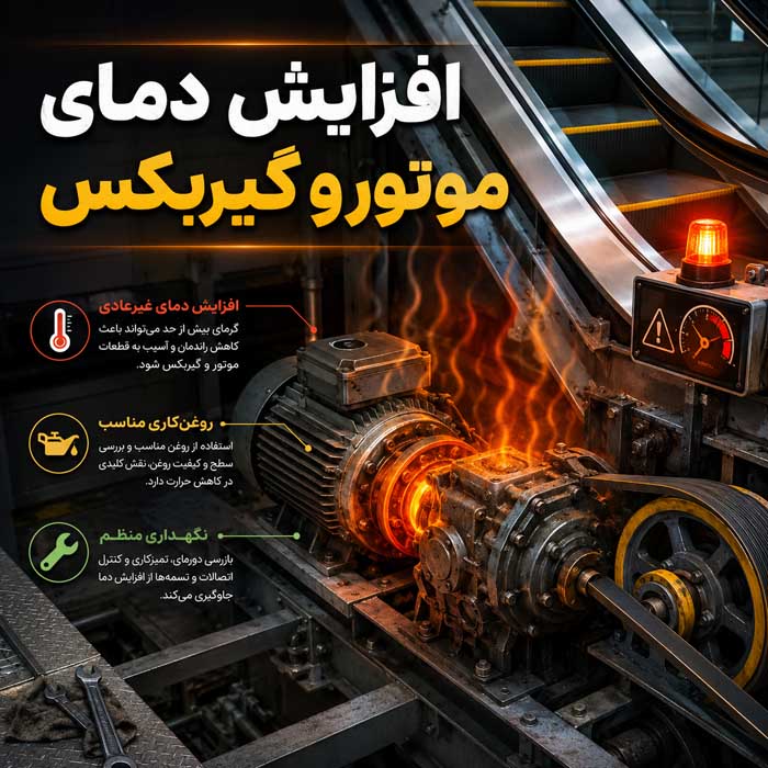 افزایش دمای موتور و گیربکس