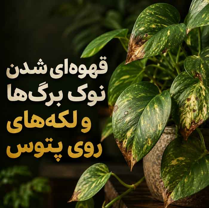 نگهداری پتوس در خانه؛ اصول آبیاری، نور و تکثیر؛ علت و راههای رفع زرد شدن برگها قهوهای شدن نوک برگها و لکههای روی پتوس