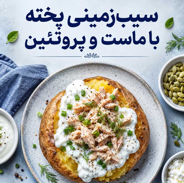 غذاهای رژیمی سیرکننده؛ بهترین غذاهای کمکالری برای کاهش وزن بدون گرسنگی سیبزمینی پخته با ماست و پروتئین