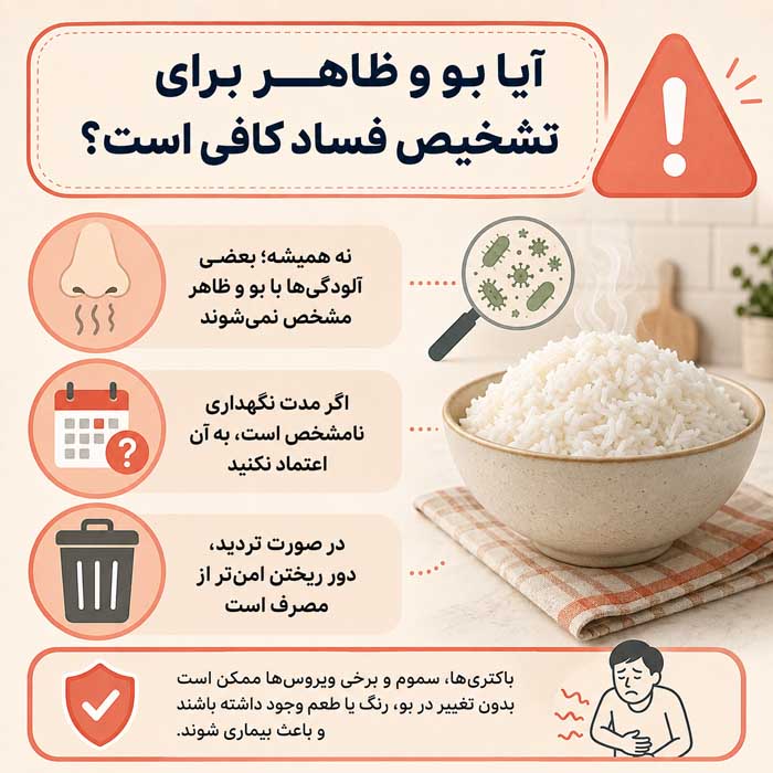 آیا بو و ظاهر برای تشخیص فساد کافی است؟