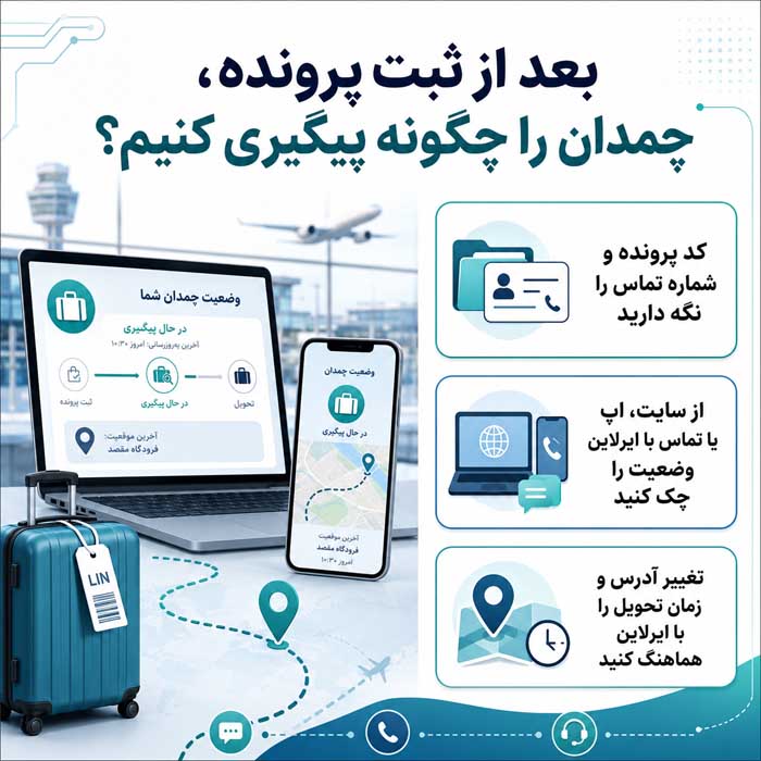 چمدان در فرودگاه گم شد چه کنیم؟؛ ثبت گزارش بار گمشده؛ مراحل پیگیری و درخواست خسارت بعد از ثبت پرونده، چمدان را چگونه پیگیری کنیم؟