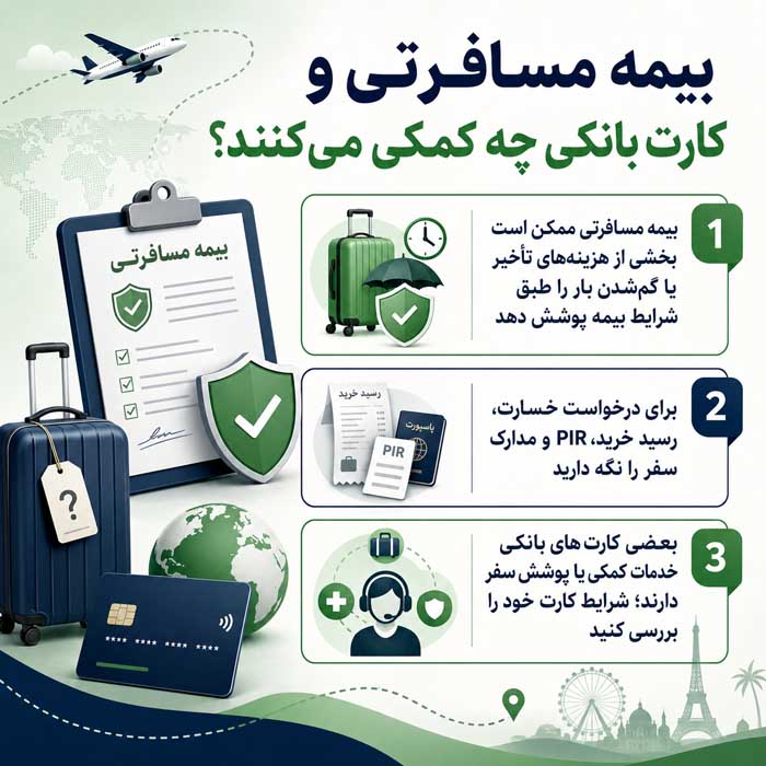 چمدان در فرودگاه گم شد چه کنیم؟؛ ثبت گزارش بار گمشده؛ مراحل پیگیری و درخواست خسارت بیمه مسافرتی و کارت بانکی چه کمکی میکنند؟